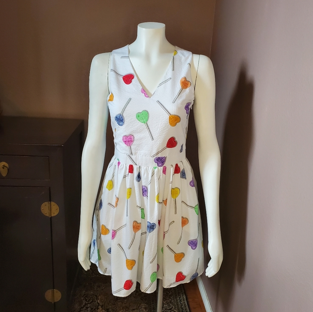 NWT LOVE MOSCHINO lollipop seersucker dress US 4